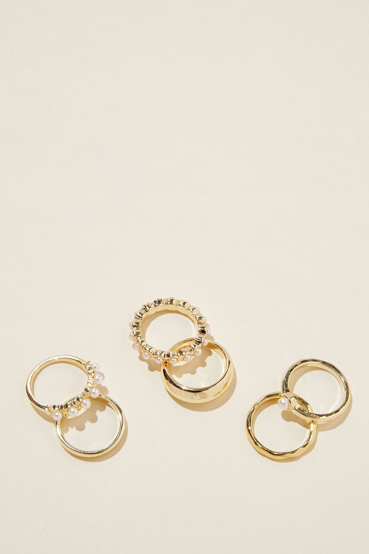 COTTON ON | Rubi - Multipack Rings - Gold plated pearl stack | HKTVmall ...