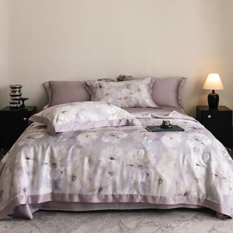 輕柔冷氣被|單人雙人四季被|天絲萊賽爾夏被|兒童卡通被|夏涼被可機洗|大豆纖維被 邂逅-紫 150x200cm