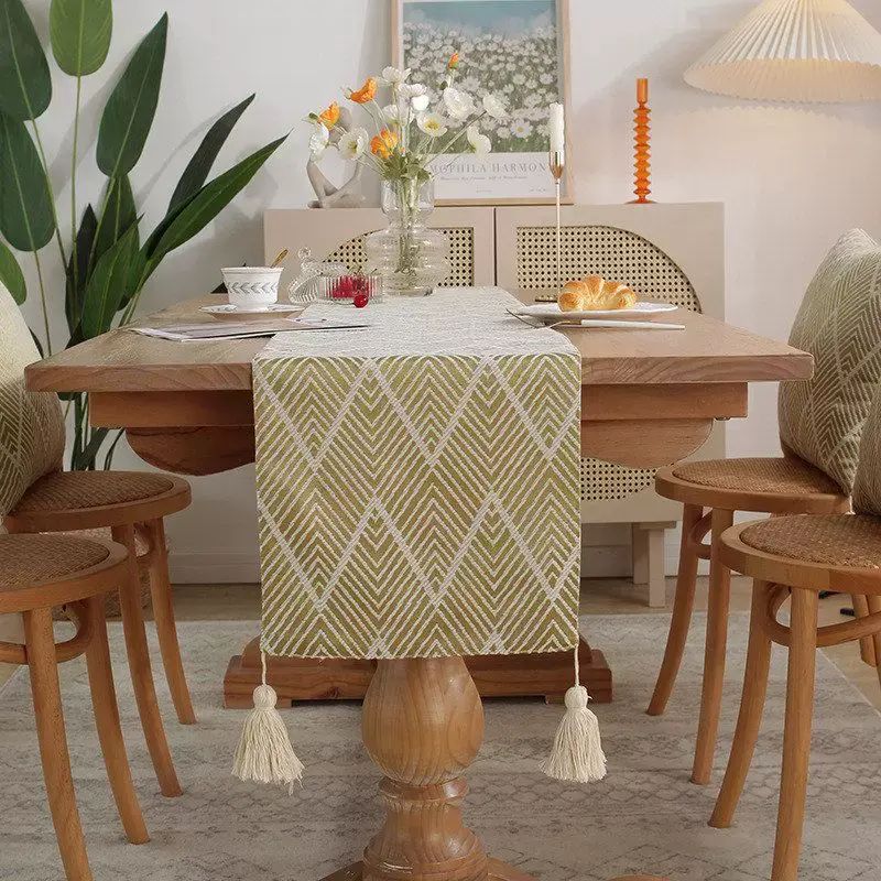 简约桌旗提花布艺横岗新款茶席禅意复古日式长桌布桌巾茶旗