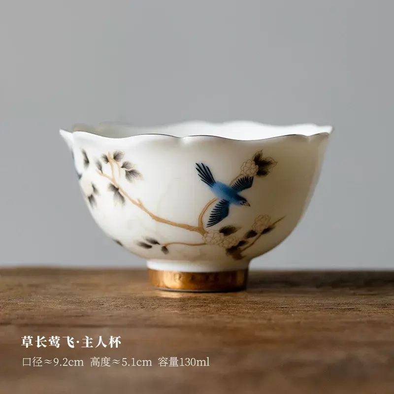 德化羊脂玉好白瓷主人杯品茗杯客杯單個家用陶瓷功夫茶具