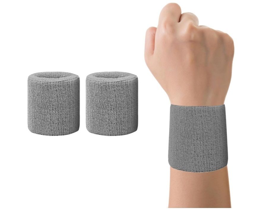 手腕吸汗帶，男女運動腕帶，網球、體操、籃球、排球、棒球、足球或體操運動手帶，2 件套棉質手臂吸汗帶