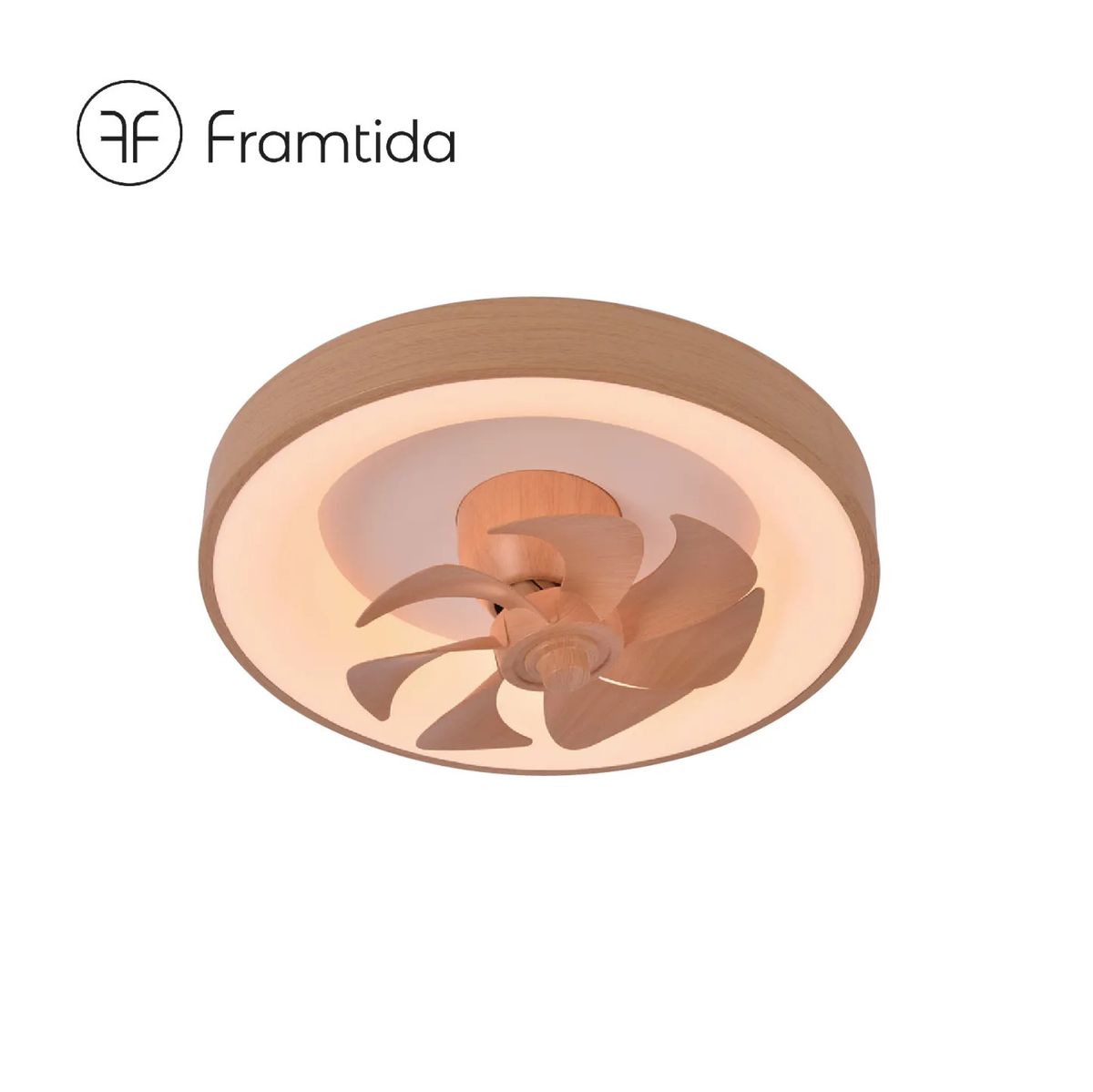 Framtida Venti 英國品牌 淺木紋色 天花 風扇燈 搖頭360度風向 可調光暗色溫 DC摩打忸 寧靜慳電小巧
