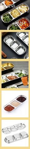 韓燒必備 - 韓式分格泡菜碟(三格) - 蘸料碟火鍋調料碟 醬料碟烤肉 餐具 BBQ多格防串味調味碟 前菜碟 調料碟 沾醬碟 陶瓷 小碟子 調味碟 小菜碟 醬料碟 碗盤