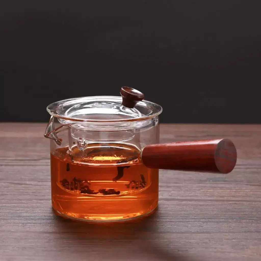 現貨高硼矽耐熱加厚直覺側把煮茶壺功夫茶具套裝木把