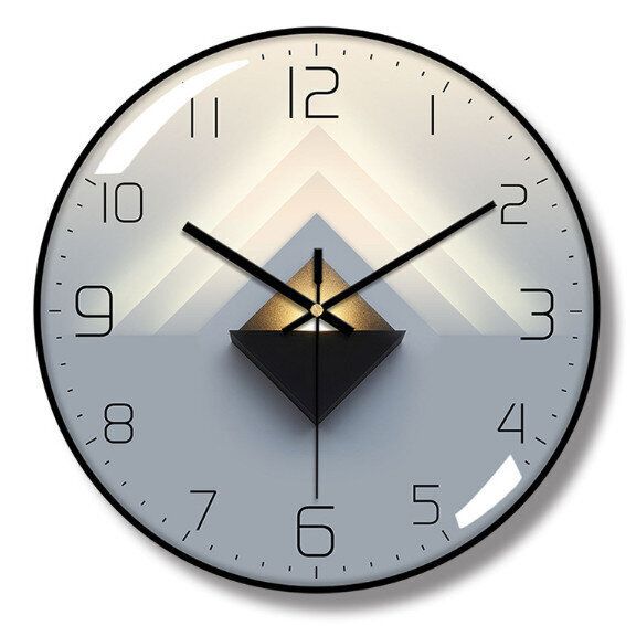 14英寸簡約圓形掛鐘(黑框D款）【尺寸：35*5*35cm】