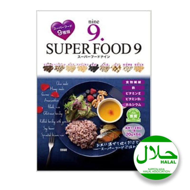 Japanese SuperFood 9 ( Multi Grains ) 20 g x 6 packs / HALAL Food / Best before: 2026-10-31