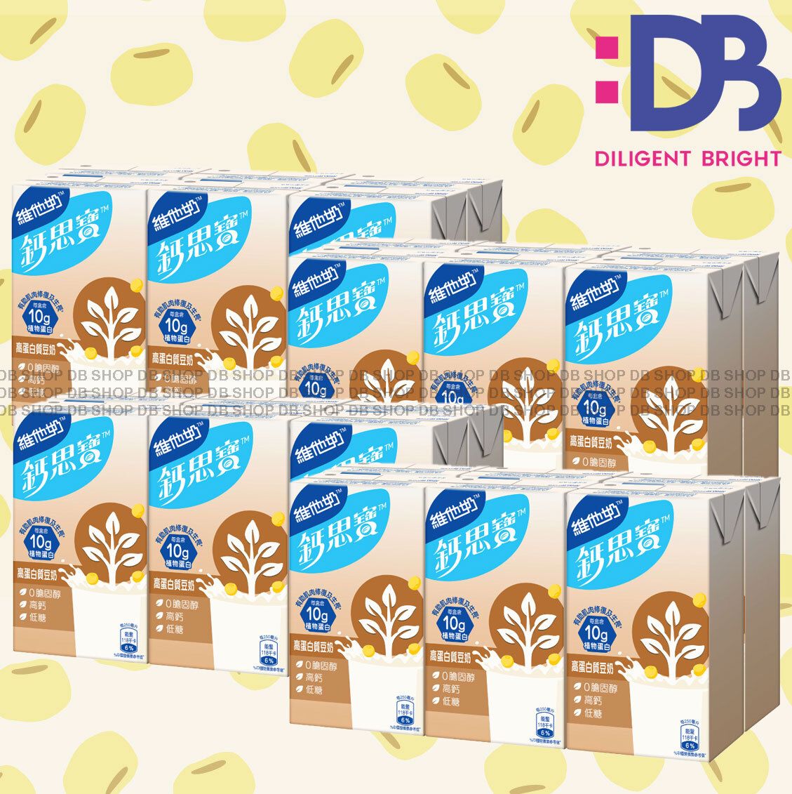 [Full Case] Hi-Calcium High Protein Soya Milk (250ml X 6 X 4) New/Old packing randomly distributed