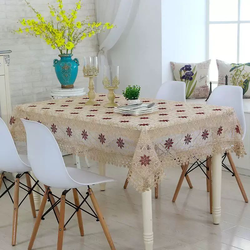 Europeanstyle embroidered lace tablecloth embroidered rectangular coffee table cove