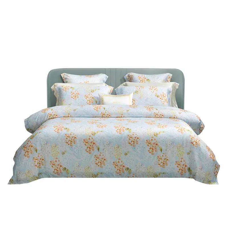 万事利2025新款真丝四件套桑蚕丝天丝床单被套乔迁礼物心动花园