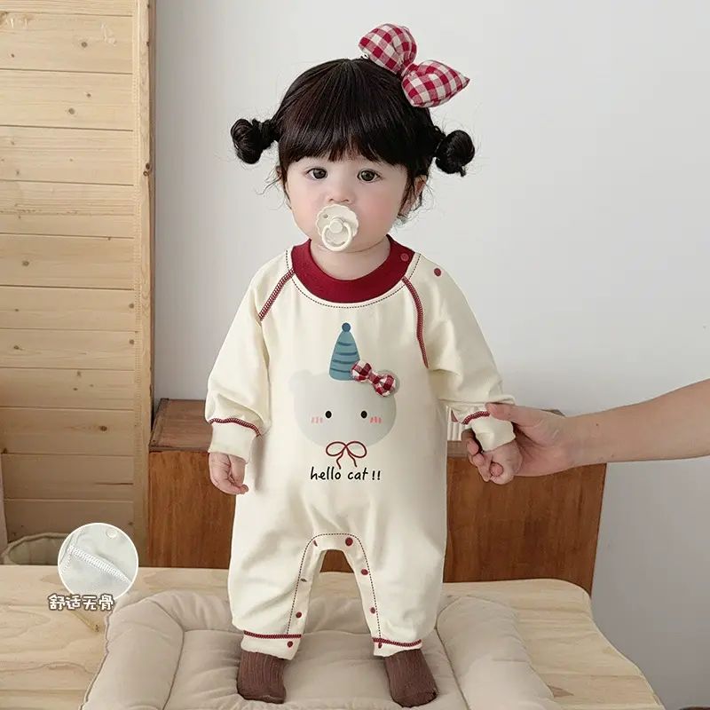 舒絨棉無骨秋季款長袖嬰兒連體衣 軟糯糯外出服男女寶寶潮服#2421