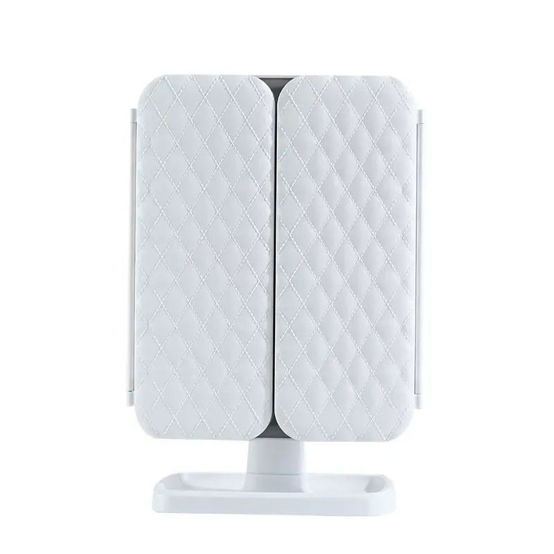 开学宿舍LED带灯台式桌面智能化妆镜可旋转补光三面折叠梳妆镜子