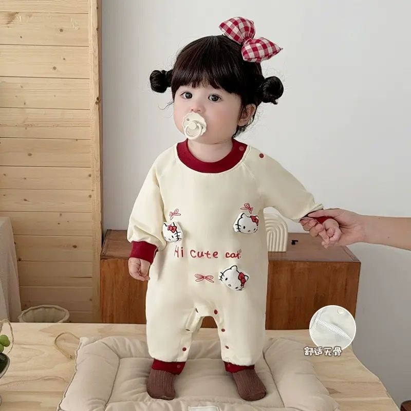 【舒絨棉無骨】嬰幼兒長袖連體衣春秋裝衣服男女寶爬服哈衣 #2409