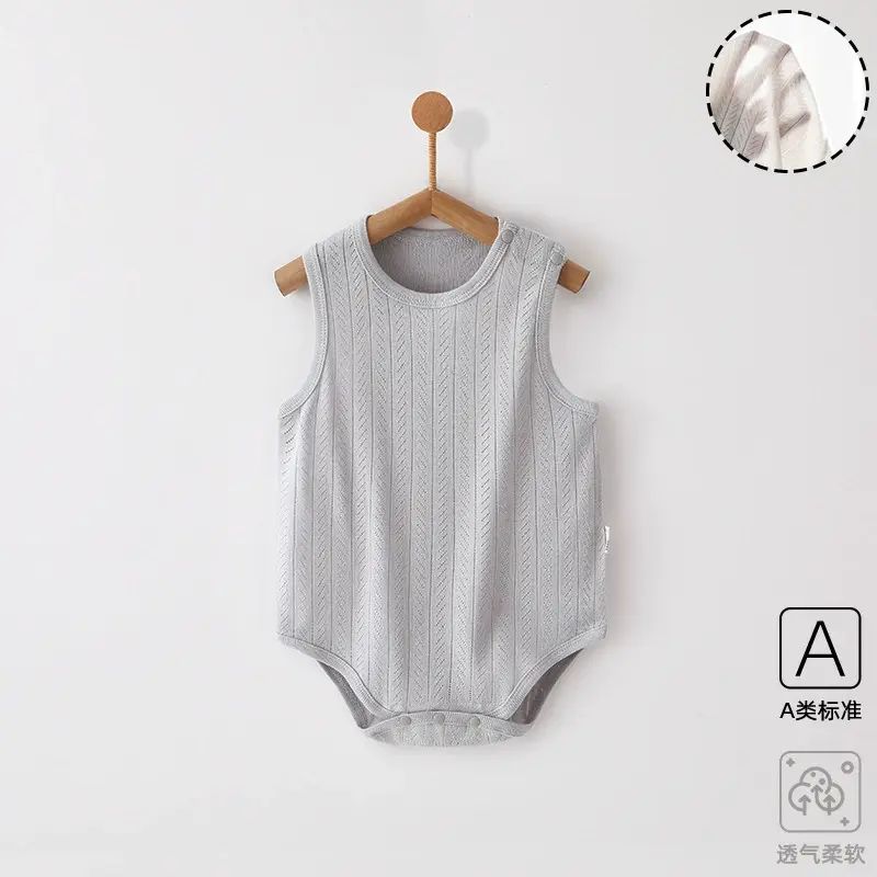 包屁衣婴儿夏季宝宝三角哈衣爬服无袖无骨连体衣衣服薄款安阳