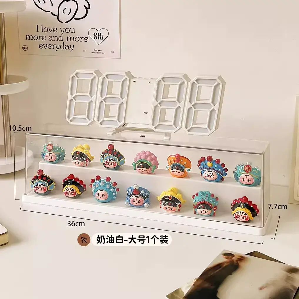 萌粒展示盒亞克力透明防塵小擺件展示臺盲盒收納展示架手辦展示櫃