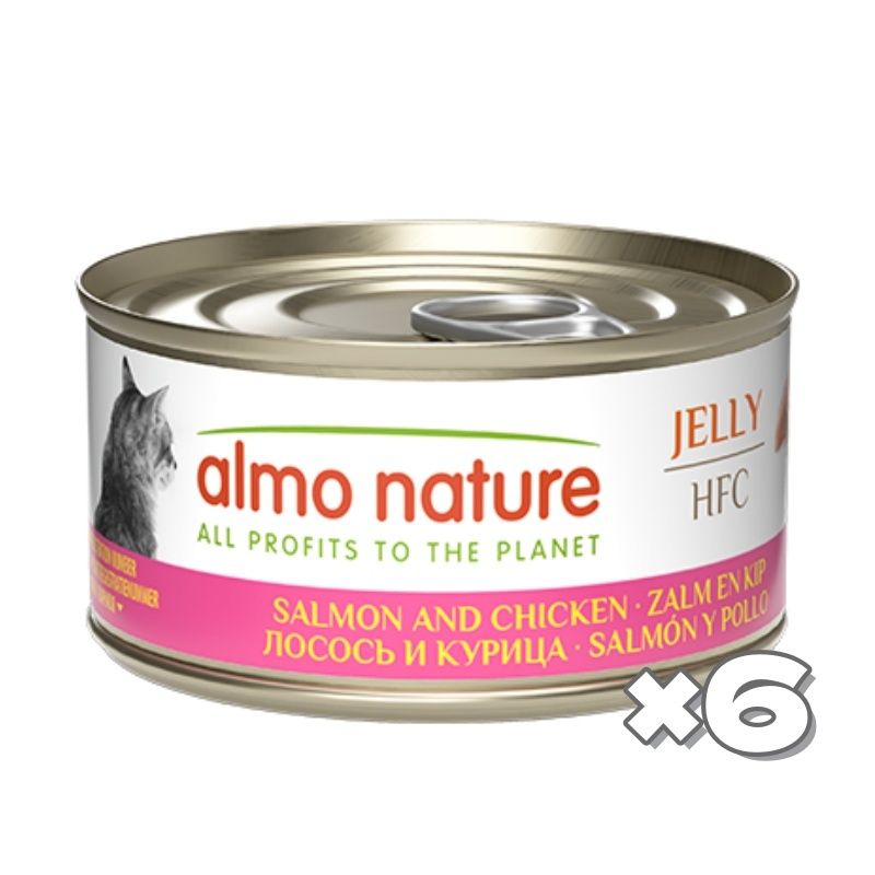 [6PCS SET] HFC Cat Canned - Chicken & Salmon Jelly 70g[新舊包裝隨機發貨]