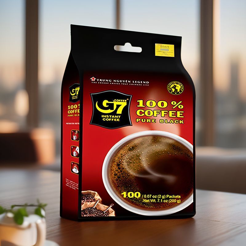 Vietnam G7 Instant Pure black coffee 200g (2g x 100 packets) 100% Coffee Parallel Import