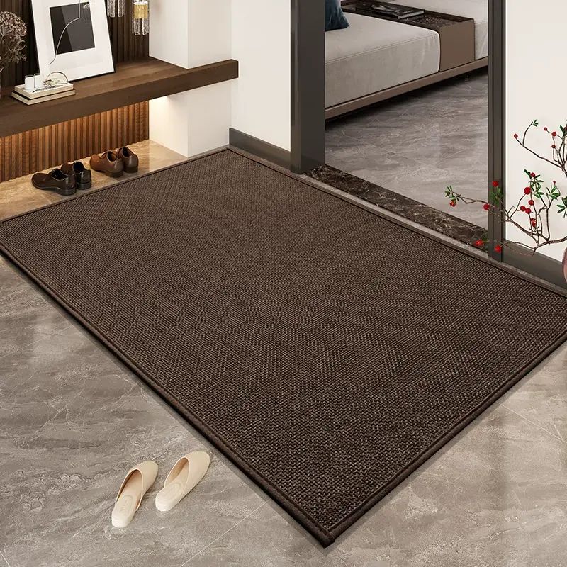 尚美巢品高級感入戶地墊 灰色防滑耐磨門口地毯 香港熱賣家居地墊- 格調橡膠編織-咖色 40*60cm【吸水防滑】【衛浴推薦】