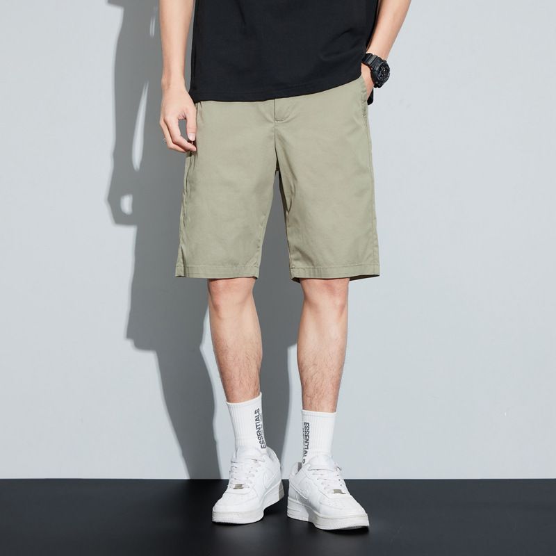 短裤男夏季新款休闲短裤男士百搭直筒休闲纯色商务运动五分裤子男
