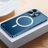 海馬扣金屬邊框MagSafe磁吸磨砂手機殼 適用於 iPhone 12（藍色）