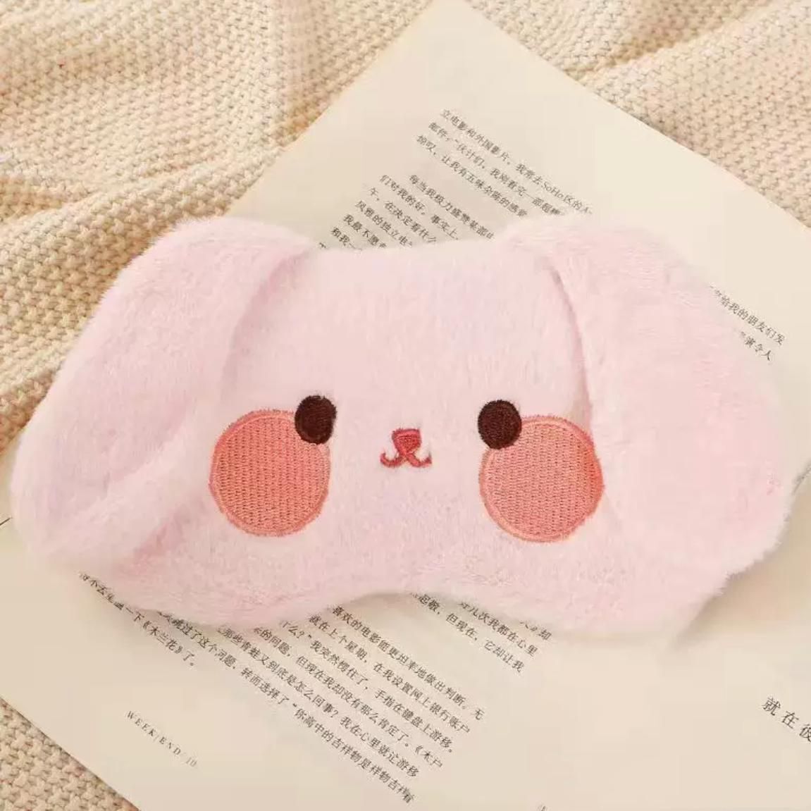 [粉兔] 卡通毛絨眼罩 (不包冰袋) (M)