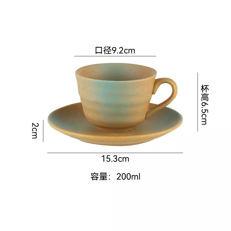 复古陶瓷碗碟套装餐厅饭店西餐盘汤碗餐盘家用碗盘组合茶杯餐具全