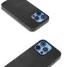 Black Frame Two-color Calf Texture PU Phone Case For iPhone 16 (Black)
