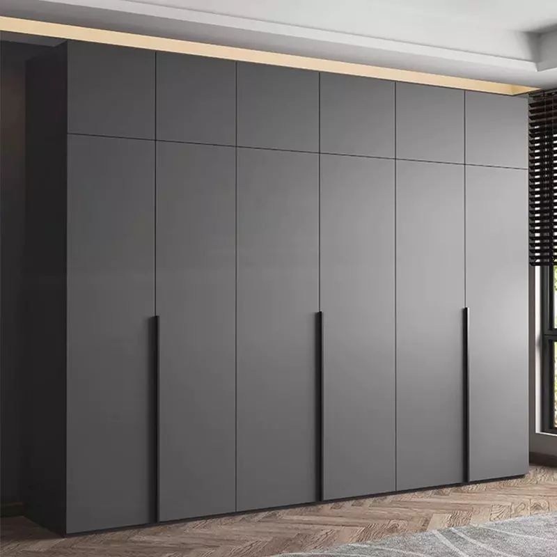 卧室家用平开门衣柜2025新款极简风衣帽柜哑光实木定制收纳柜