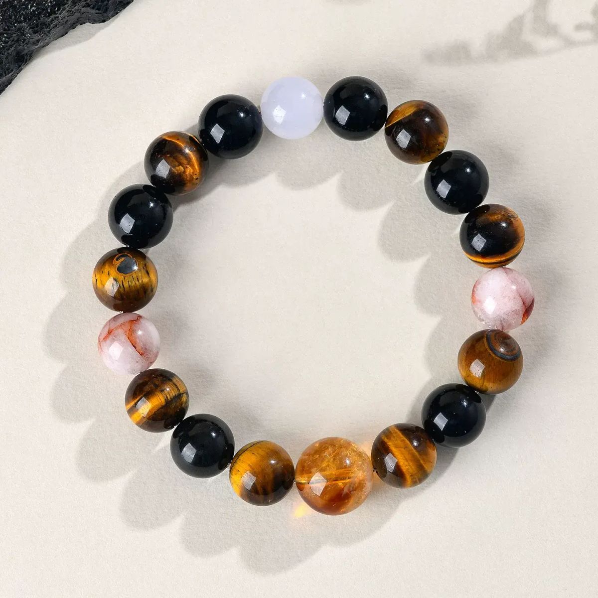 Natural crystal multi-treasure yellow tiger eye obsidian yellow pagoda crystal bracelet classic rou