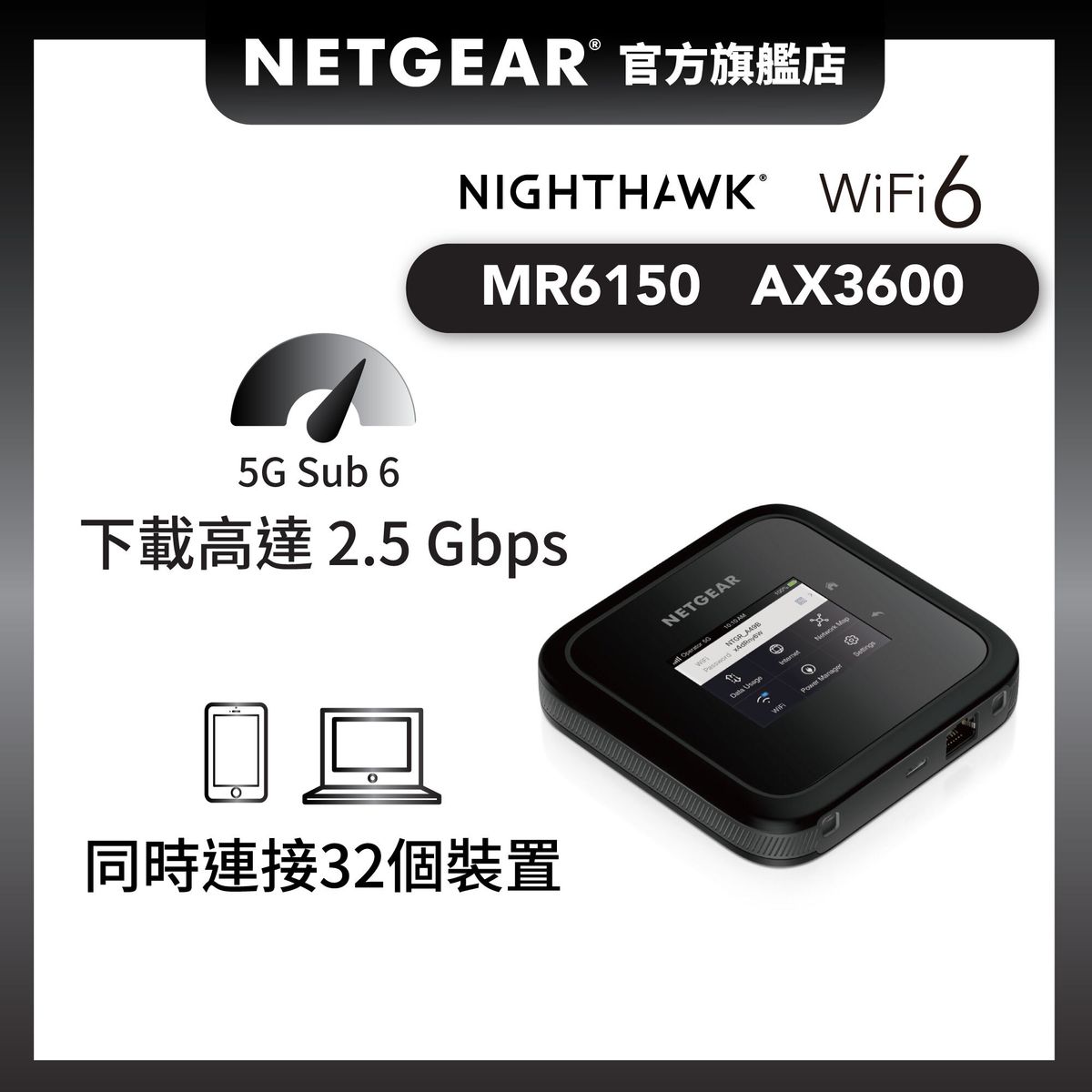 Nighthawk (MR6150) M6 5G AX3600 WiFi 6 Mobile Router