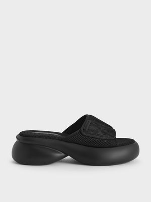 Charles & Keith - 網面厚底拖鞋