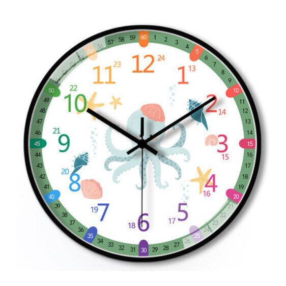 家用兒童房石英掛鐘（3038黑色）【12英寸】