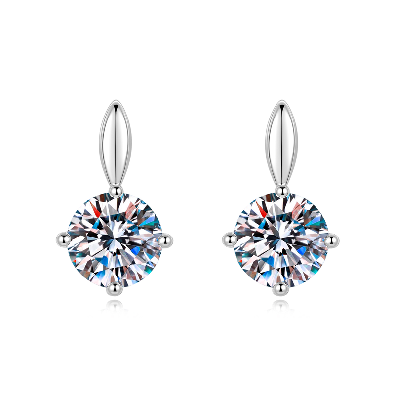S925 Silver Sparkle Moissanite Stud Earrings