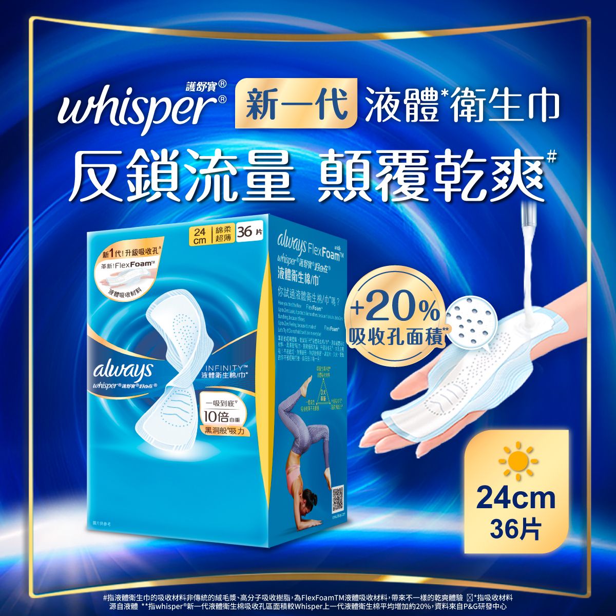 [優惠增量裝] Infinity液體衛生巾/m巾 - 日用24cm (超強黑洞吸力 吸後依然輕薄)