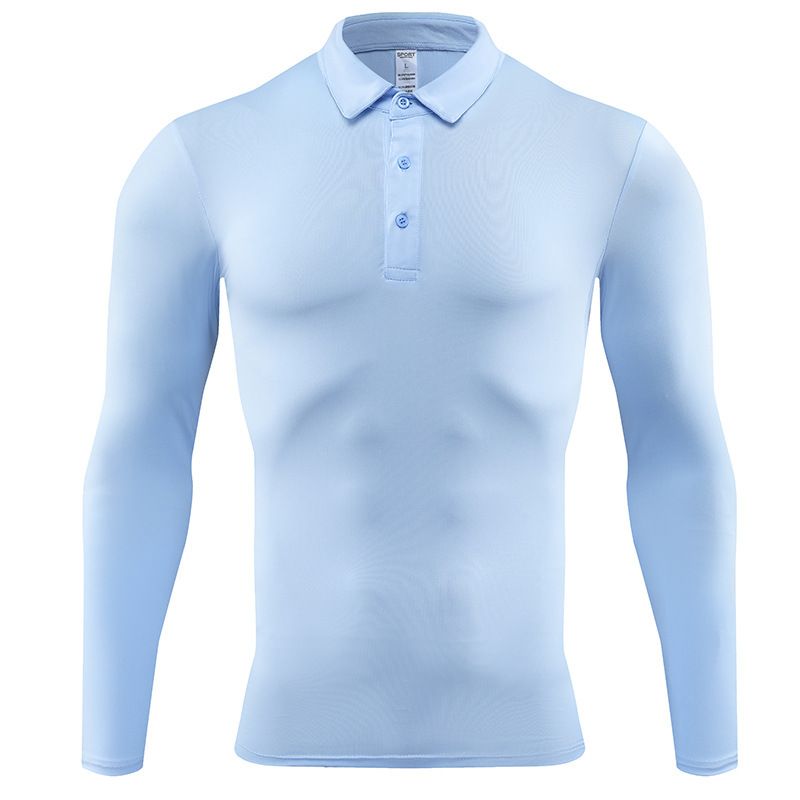 Polo衫男士春夏新款运动男高尔夫休闲时尚长袖速干翻领上衣T恤男