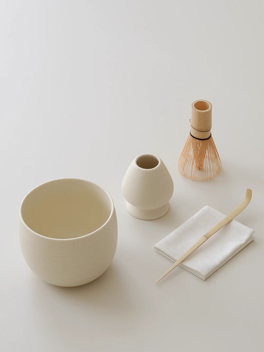 WENSHUO Japanese Cream Matcha Set Tea Whistle Tea Set Handmade Tea Ceremony Sets Bamboo 100 Standing