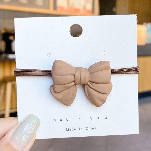 韓式兒童扎頭髮皮筋 頭繩 髮圈 髮飾（22咖色蝴蝶結皮筋）#03 #N02_073_778