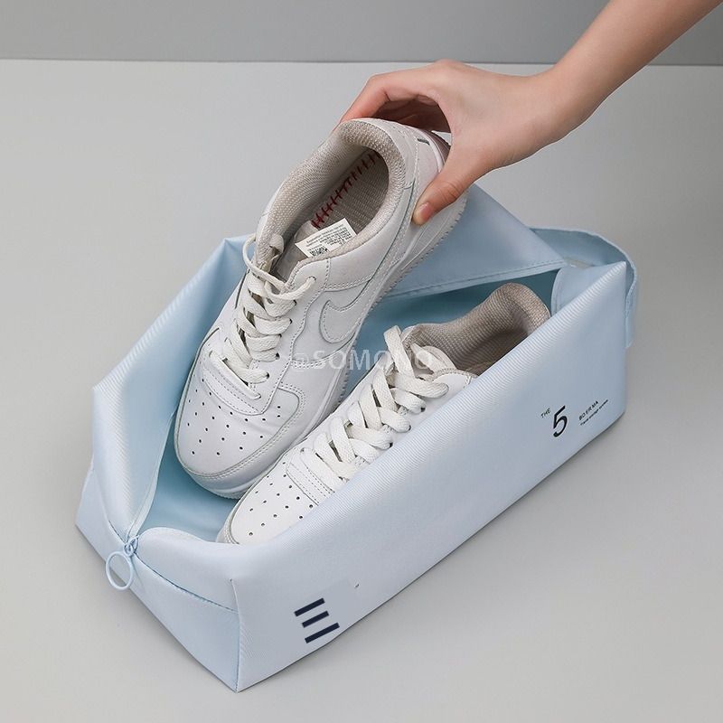 鞋子收纳袋，旅行健身防尘鞋袋，收纳包，防潮、防尘、防霉，大容量装球鞋，鞋包 - 淡雅蓝 / 32*15*12