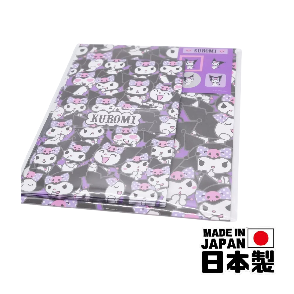 日本製 Sanrio Kuromi 可羅米 信紙信封套裝 文具信紙貼紙信封套裝 平行進口