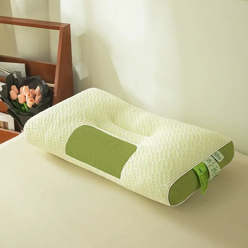 A类竹炭纤维SPA护颈枕家用单人枕头护颈椎助睡眠枕芯枕头