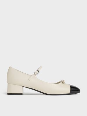 Charles & Keith - 蝴蝶結瑪莉珍粗跟鞋