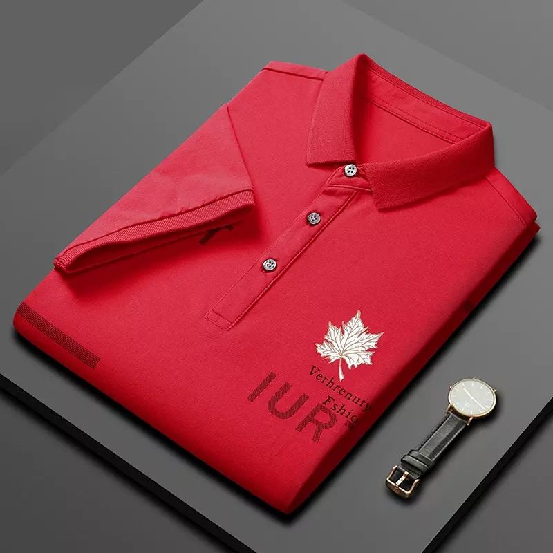 中年Polo衫短袖T恤男夏季2023新款商务休闲半袖上衣翻领爸爸衣服