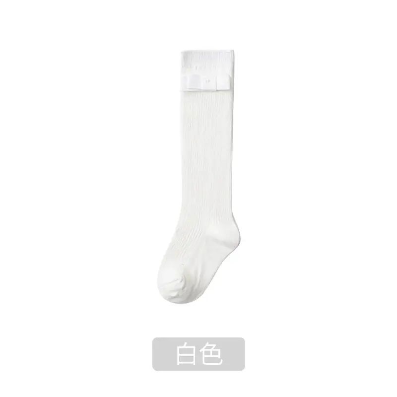 Kids' Mid-Calf Socks  White Socks  Black Socks  Long Stock-White 1-3 years old, foot length 11-13 cm
