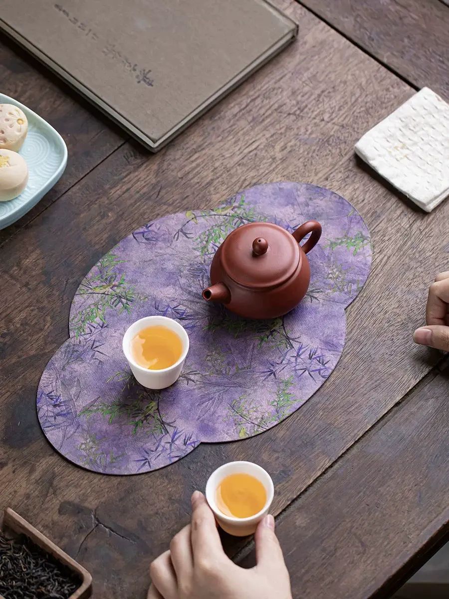 【禅意桌面】新中式仿香云纱茶席，防水干泡，多款可选
