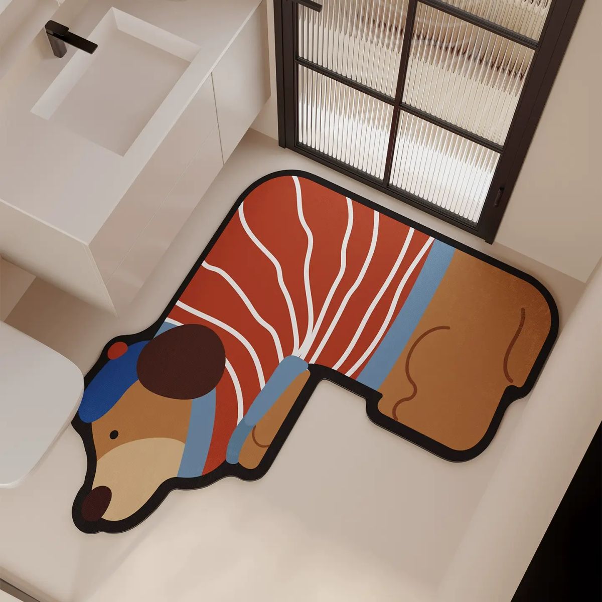 卡通浴室地垫L型转角防滑l吸水垫洗手间厨房脚垫子卫生间门口厕所