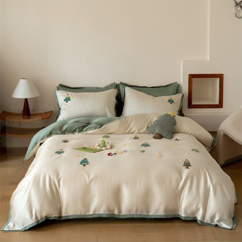 60-count Lenzing Tencel bedding set | Summer Tencel four-piece cool quilt cover and bed sheet