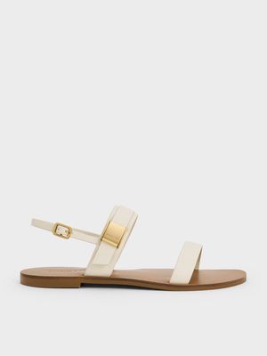 Charles & Keith - Yvette 金屬釦雙帶涼鞋