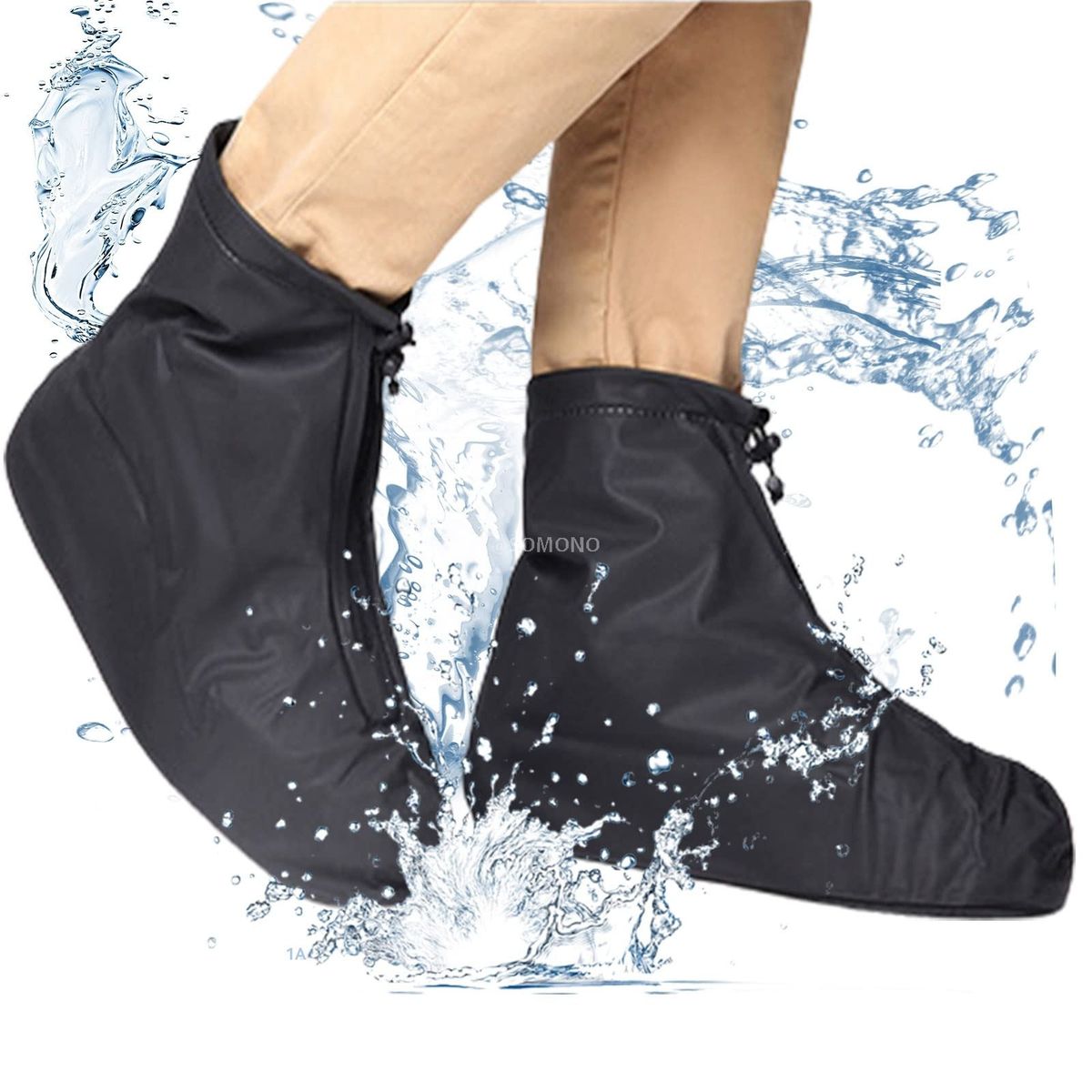 Waterproof Shoe Cover, Rainproof Shoe Protectors with Reusable Zipper Covers, Outdoor Rain Boots for