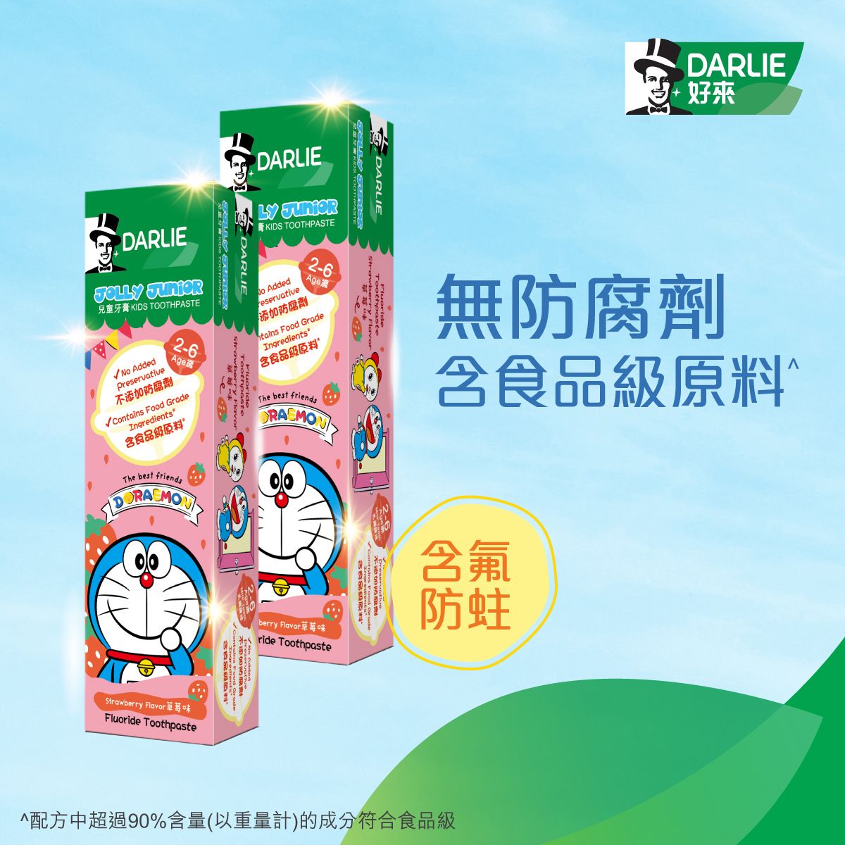 [優惠孖裝] Jolly Junior/兒童牙膏 2-6歲草莓味 (鬆弛熊/ 哆啦A夢 Doraemon 新舊包裝隨機發送)