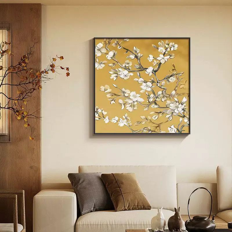 宋氏美学花鸟画客厅装饰画新中式沙发背景墙挂画方形餐厅卧室壁画