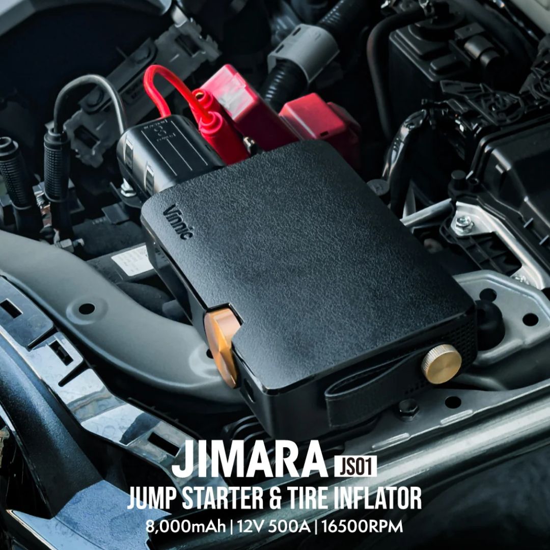 【VPCA-JS01G1】JIMARA All-in-One Jump Starter & Tire Inflator | 500A Peak & 150 PSI Air Pump